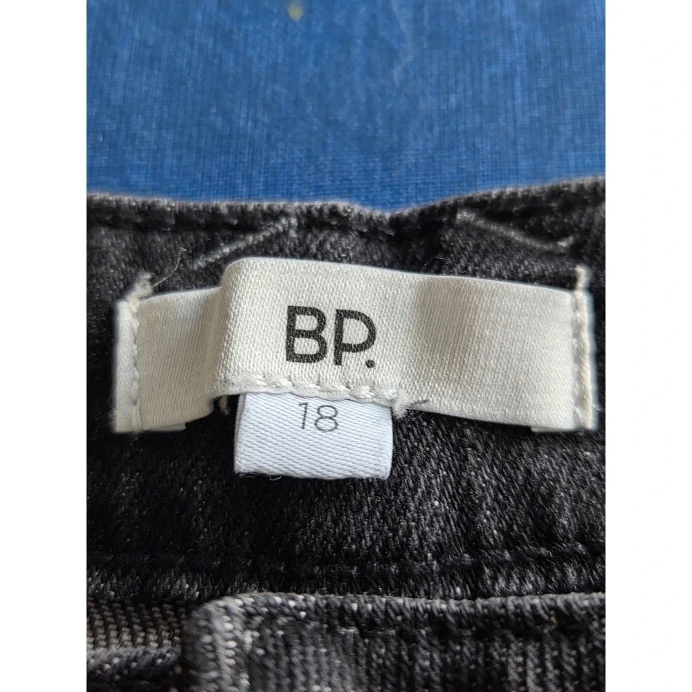 BP Nordstrom Be Responsible Mom Jeans Black Distressed High Rise NEW 18